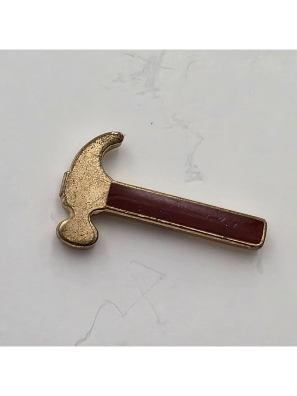Webelos Carpentry Activity Badge Scout Hammer Gold Tone Metal Pin Pinback